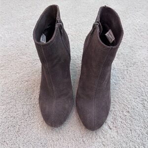 Chinese Laundry Suede Ankle Boots in Taupe
